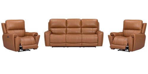Hancock - Zero Gravity Power Reclining Sofa Set Apple Cider 3 Pc. Sofa, 2 Recliners