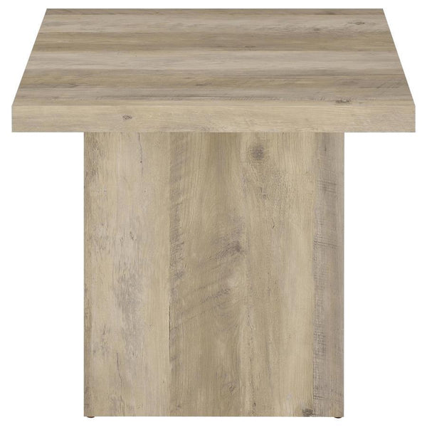 Devar - Square Engineered Wood End Table - Distressed Pine