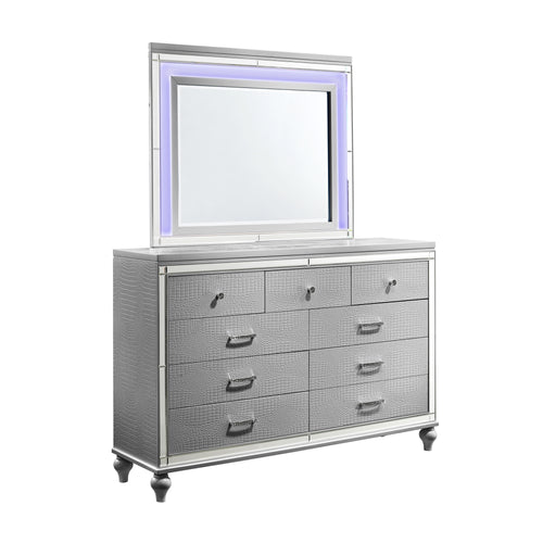 Valentino - 2 Piece Dresser & Mirror Gray