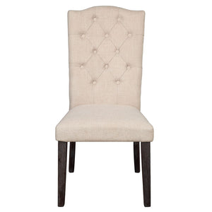 Gerardo - Side Chair (Set of 2) - Beige Linen & Weathered Espresso