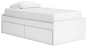 Onita - Platform Bed White Twin 1 Side Storage