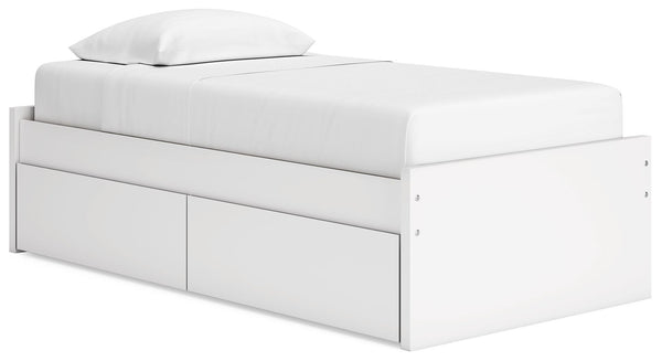 Onita - Platform Bed White Twin 1 Side Storage