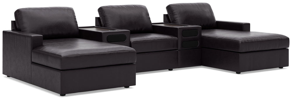 ModMax II - Sectional Black 4 Pc. Double Chaise Sectional