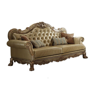 Dresden - Sofa - Bone PU & Gold Patina Bone