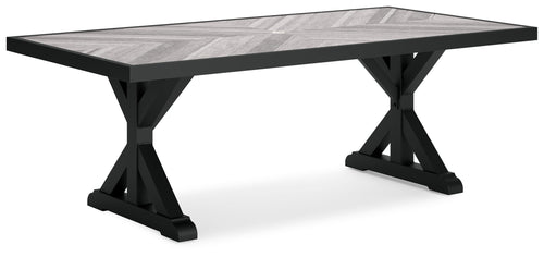 Beachcroft - Rect Dining Table W/Umb Opt Black