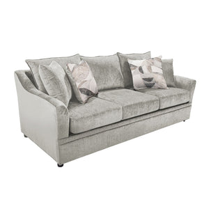 Sylvie - Sofa With 4 Accent Pillows Pearl Silver