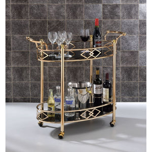 Ottesen - Serving Cart - Black Glass & Gold