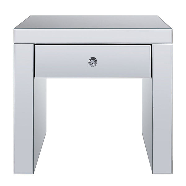 Noralie - 24" Square End Table - Mirrored & Faux Diamonds
