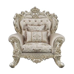 Danae - Chair - Fabric, Champagne & Gold Finish