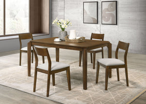 Almonte - Rectangular Dining Set Dark Brown 5 Pc. Table, 4 Chairs