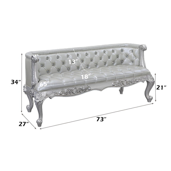 Valkyrie - Bench - Synthetic Leather & Antique Platinum