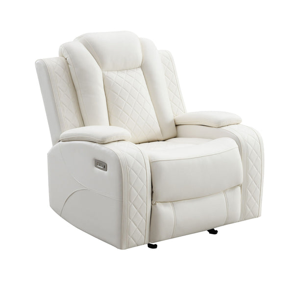 Orion II - Glider Recliner White Power Reclining