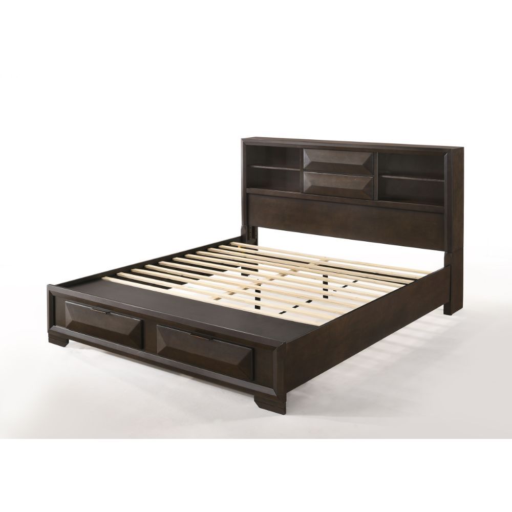 Merveille - Bed w/Storage Espresso King