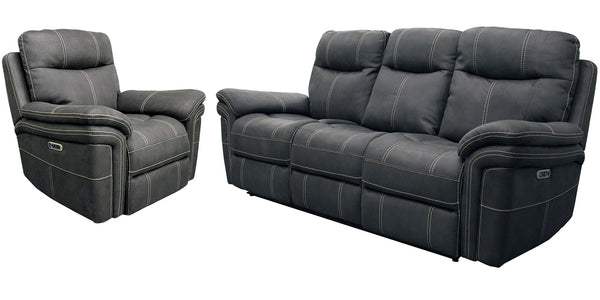 Mason - Power Reclining Sofa Set Charcoal 2 Pc. Sofa, Recliner