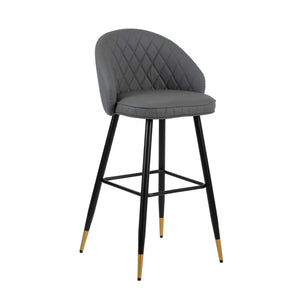 Oliver - Vegan Leather Bar Chair (Set of 2) Gray