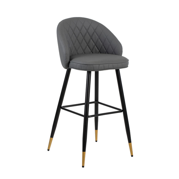 Oliver - Vegan Leather Bar Chair (Set of 2) Gray