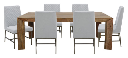 Crossings - Rectangular Dining Table With 6 Upholstered Chairs Gray