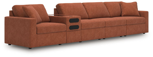 Modmax - Spice - Sectional Light Brown 5 Pc. Sectional With Audio Console