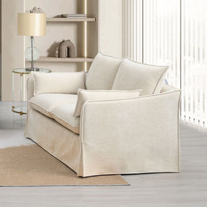 Shane - Loveseat With 2 Pillows - Beige Linen