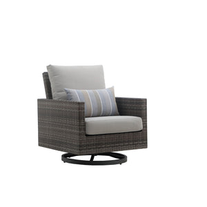 Bungalow - Patio Swivel Club Chair With Accent Pillow (Set of 2) - Gray