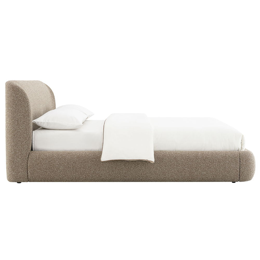 Erica - Upholstered Bed Dark Beige Tweed