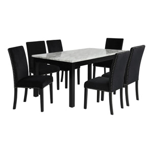 Celeste - Dining Table Set White 7 Pc. Table, 6 Chairs