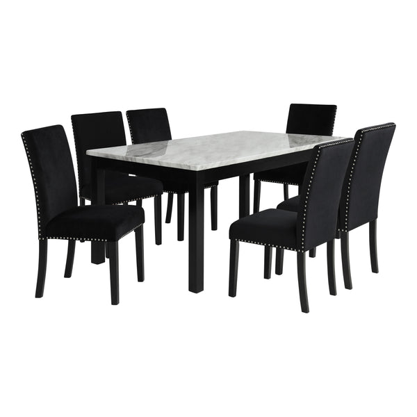 Celeste - Dining Table Set White 7 Pc. Table, 6 Chairs