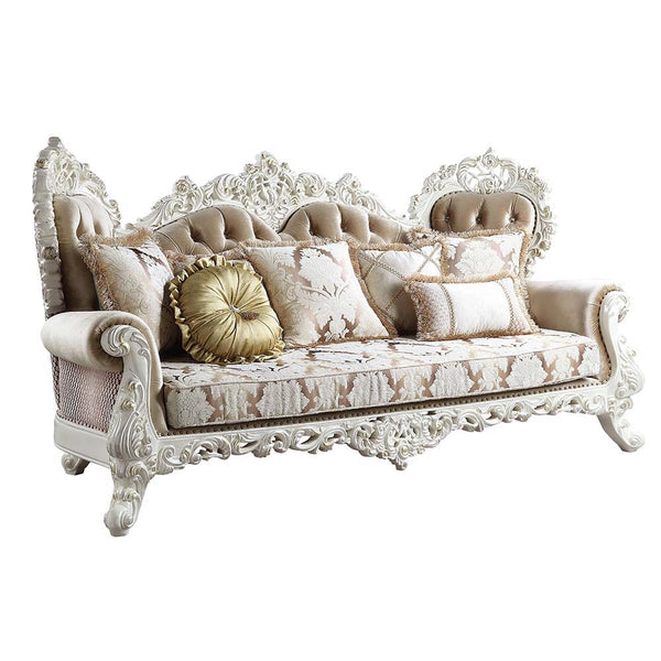 Vanaheim - Sofa With 7 Pillows - Fabric & Antique White