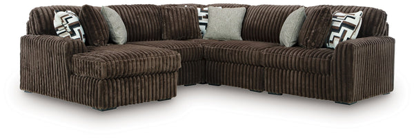 Midnight-Madness - Sectional Dark Brown 5 Pc. Left Arm Facing Corner Chaise Sectional
