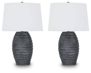 Caronick - Poly Table Lamp (Set of 2) - Antique Silver Finish
