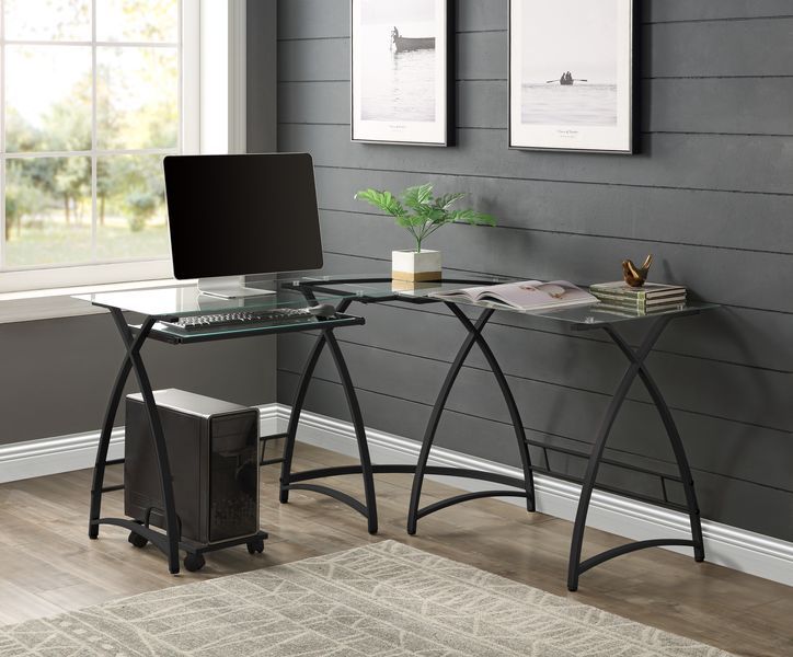 Dazenus - Desk - Glass Top Black