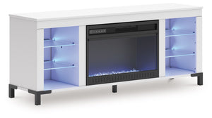 Brollevi - White - TV Stand With Fireplace