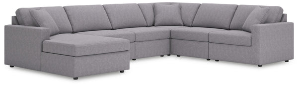 Modmax - Granite - Sectional Gray 6 Pc. Sectional With Laf Corner Chaise