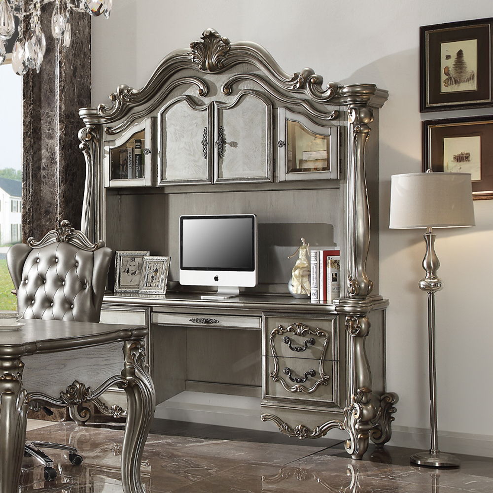 Versailles - Computer Desk & Hutch Bone White