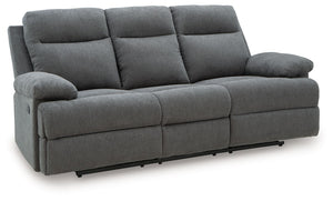 Side-Swipe - Reclining Sofa With Drop Down Table Dark Gray