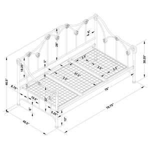 Halladay - Metal Twin Daybed - White
