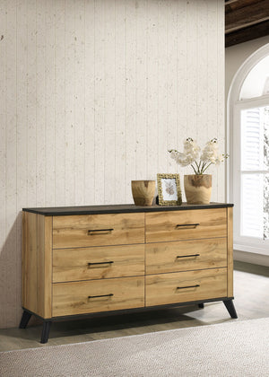 Kaywood - 6-Drawer Dresser Cabinet - Natural Pine