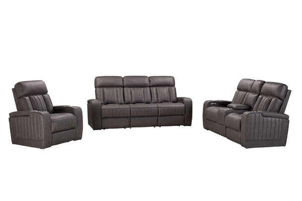 Equinox - Power Reclining Sofa Set Mercury 3 Pc. Sofa, Loveseat, Recliner
