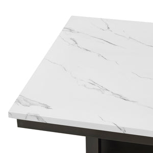 Carissa - 60" Rectangle Dining Table With Storage Shelf - Black / White