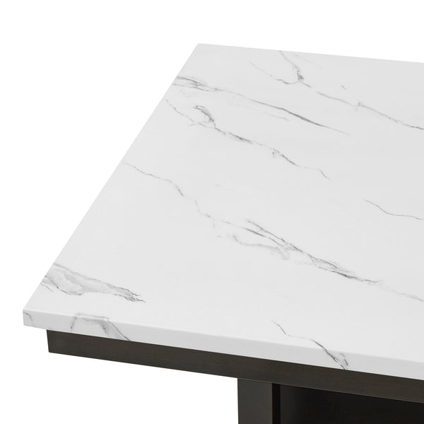 Carissa - 60" Rectangle Dining Table With Storage Shelf - Black / White