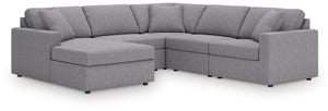 Modmax - Granite - Sectional Gray 5 Pc. Sectional With Laf Corner Chaise, Wih Raf Corner Chair