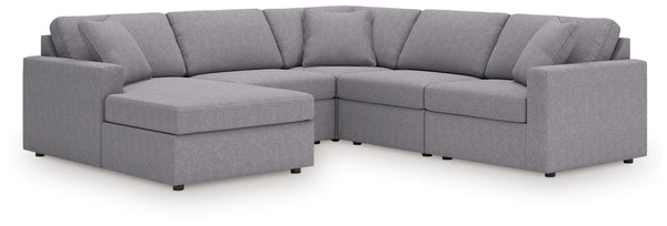 Modmax - Granite - Sectional Gray 5 Pc. Sectional With Laf Corner Chaise, Wih Raf Corner Chair