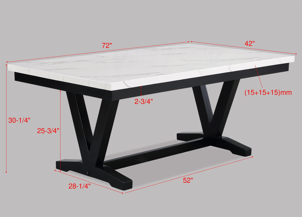 Tanner - 5 Piece Dining Room Set - White / Black