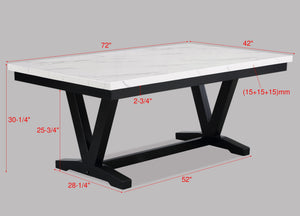 Tanner - 6 Piece Dining Room Set - White / Black