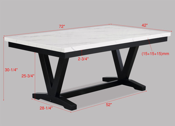 Tanner - 6 Piece Dining Room Set - White / Black