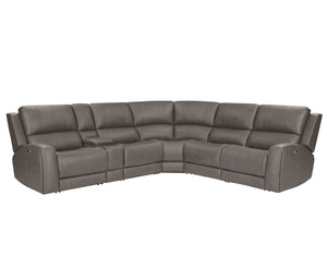 Belmont - Zero Gravity Power Reclining Sectional With Power Adjustable Headrests Dark Gray 6 Pc. Sectional