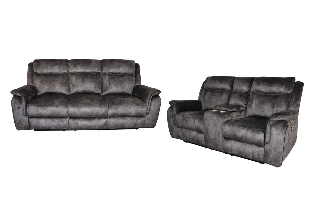 Park City - Reclining Sofa Set Dark Gray 2 Pc. Reclining Sofa, Loveseat