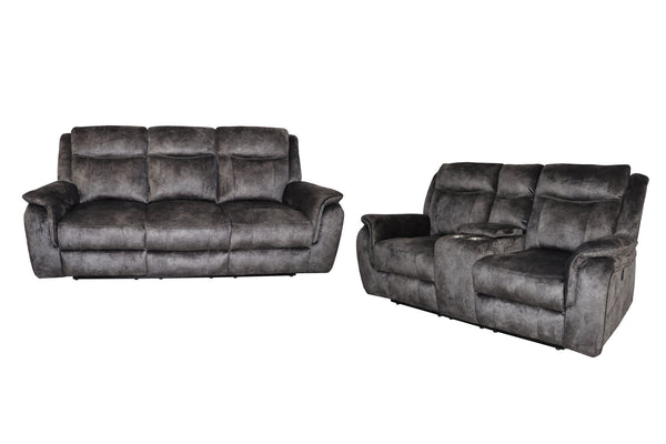 Park City - Reclining Sofa Set Dark Gray 2 Pc. Power Reclining Sofa, Loveseat