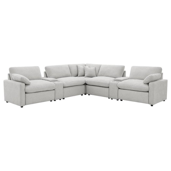 Collins - 7-Piece Modular Power Reclining Sectional Gray
