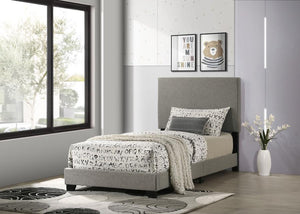 Dorian - Upholstered Panel Bed Gray Twin Fabric